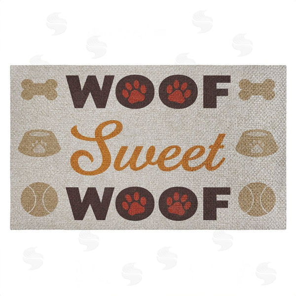 stupell industries Marcus Prime | Sweet Woof Dog Entry Faux Sisal Door Mat