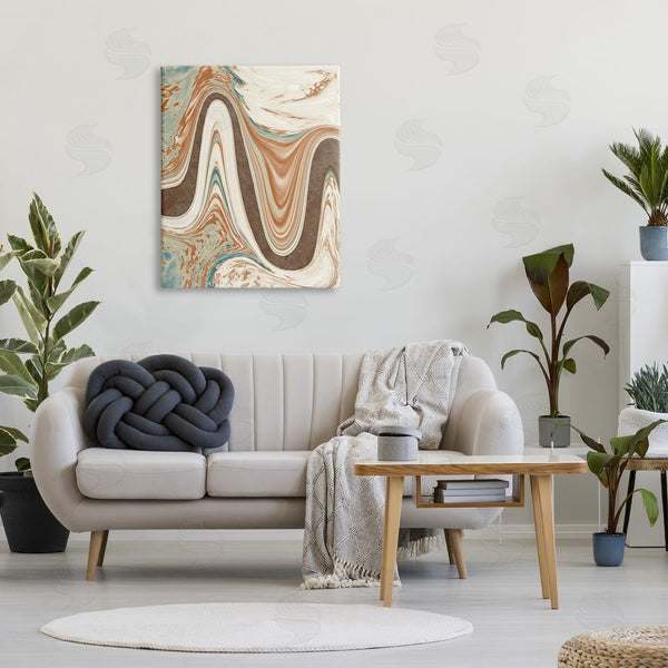 Stupell Industries Marcus Prime | Swirling Brown Abstract Wave Wall Art