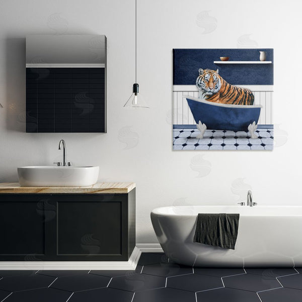 Stupell Industries Marcus Prime | Tiger In Blue Bathroom Wall Art