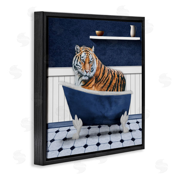 Stupell Industries Marcus Prime | Tiger In Blue Bathroom Wall Art