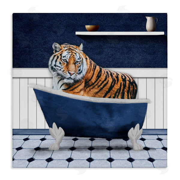 stupell industries Marcus Prime | Tiger in Blue Bathroom Wall Art