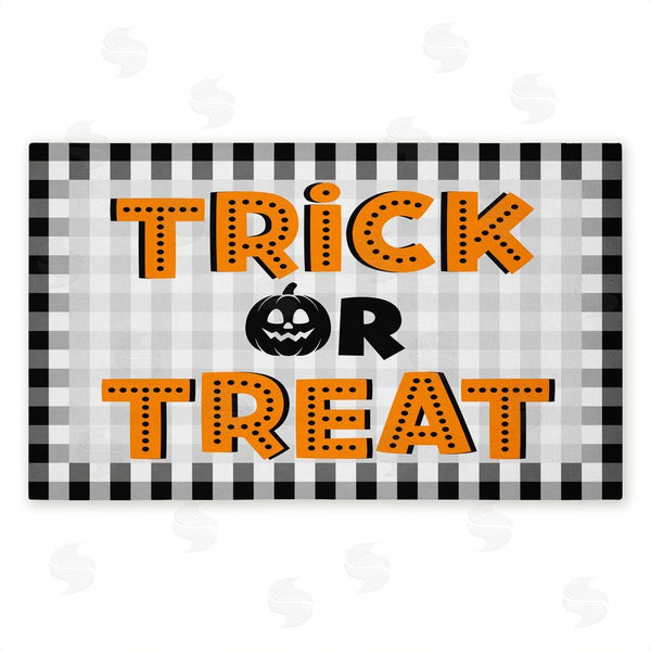 stupell industries Marcus Prime | Trick Or Treat Gingham Non-Woven Door Mat