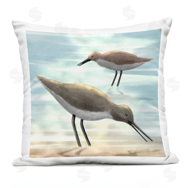 Stupell Industries Marcus Prime | Two Sandpiper Birds Coastal Beach Shore Printed Throw Pillow
