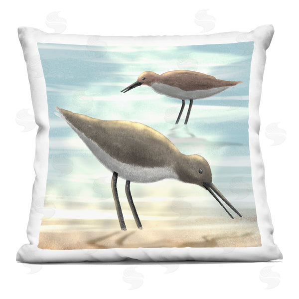 stupell industries Marcus Prime | Two Sandpiper Birds Coastal Beach Shore Printed Throw Pillow