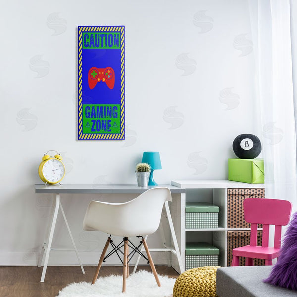 Stupell Industries Marcus Prime | Vibrant Caution Gaming Zone Wall Art