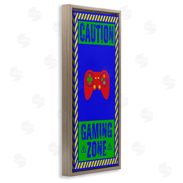 Stupell Industries Marcus Prime | Vibrant Caution Gaming Zone Wall Art