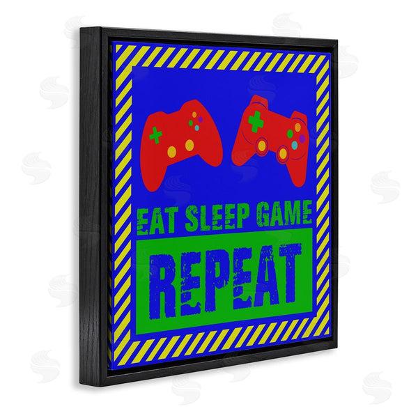 Stupell Industries Marcus Prime | Vibrant Eat Sleep Game Repeat Wall Art