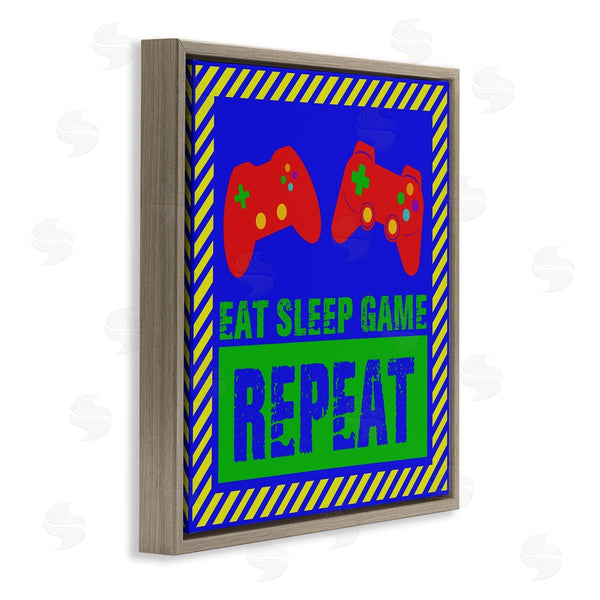 Stupell Industries Marcus Prime | Vibrant Eat Sleep Game Repeat Wall Art