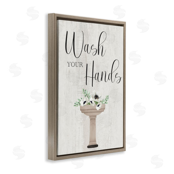 Stupell Industries Marcus Prime | Wash Your Hands Poppies Wall Art