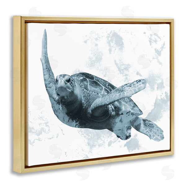 Stupell Industries Marcus Prime | Weathered Turtle Blue Portrait