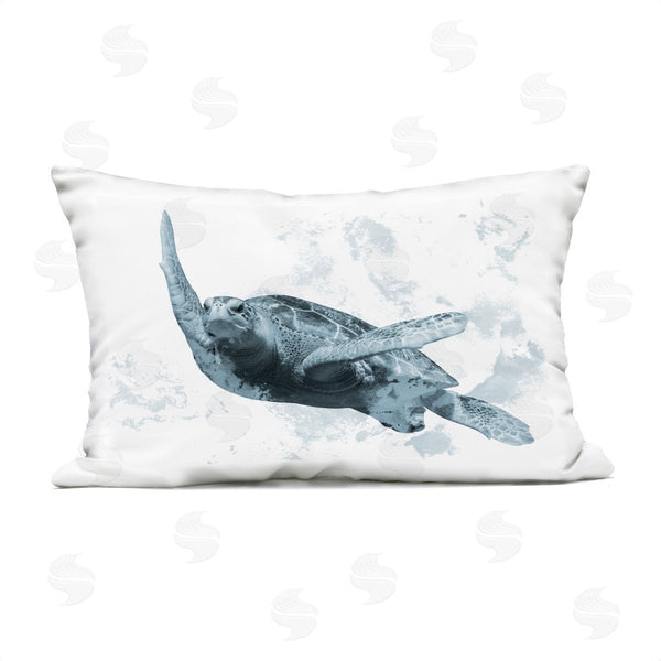 Stupell Industries Marcus Prime | Weathered Turtle Blue Portrait Printed Throw Pillow