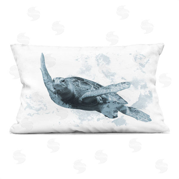 stupell industries Marcus Prime | Weathered Turtle Blue Portrait Printed Throw Pillow