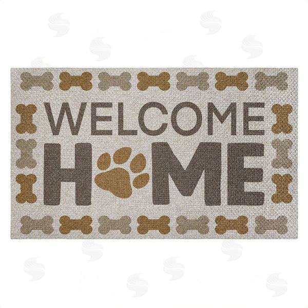 stupell industries Marcus Prime | Welcome with Dog Bones Faux Sisal Door Mat