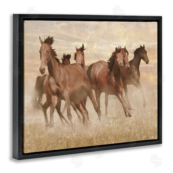 Stupell Industries Marcus Prime | Wild Horse Stampede Monochromatic Brown Country Field Wall Art