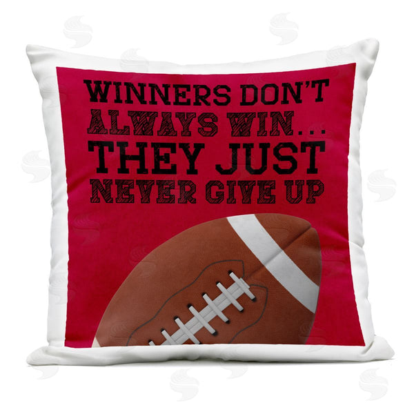Stupell Industries Marcus Prime | Winners Never Give Up Printed Throw Pillow