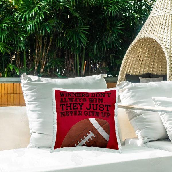 Stupell Industries Marcus Prime | Winners Never Give Up Printed Throw Pillow