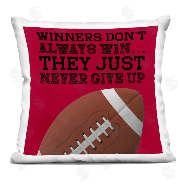 stupell industries Marcus Prime | Winners Never Give Up Printed Throw Pillow