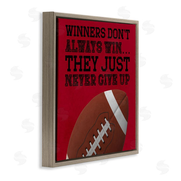 Stupell Industries Marcus Prime | Winners Never Give Up Wall Art