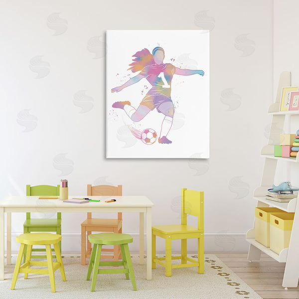Stupell Industries Marcus Prime | Woman Athlete Pastel Soccer