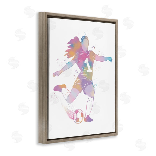 Stupell Industries Marcus Prime | Woman Athlete Pastel Soccer