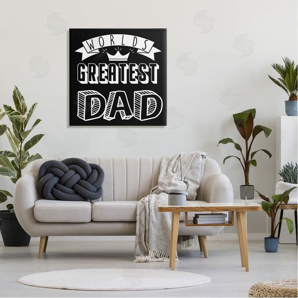 Stupell Industries Marcus Prime | Worlds Greatest Dad Cool Varied Typography Crown Design Wall Art