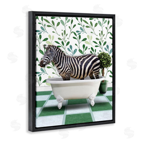 Stupell Industries Marcus Prime | Zebra In Green Bathroom Wall Art