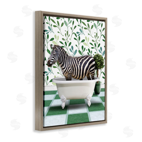 Stupell Industries Marcus Prime | Zebra In Green Bathroom Wall Art