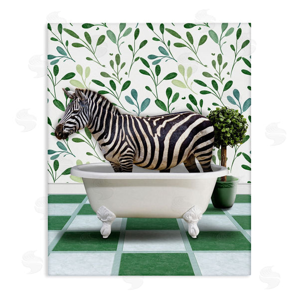 stupell industries Marcus Prime | Zebra in Green Bathroom Wall Art