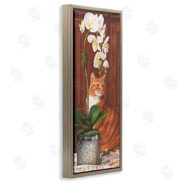 Stupell Industries Mardell Schuster | Cat And Orchid Flower Wall Art