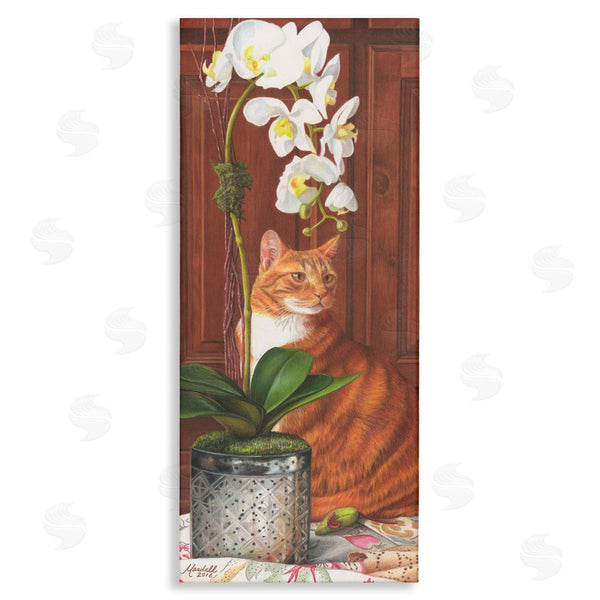 stupell industries Mardell Schuster | Cat and Orchid Flower Wall Art