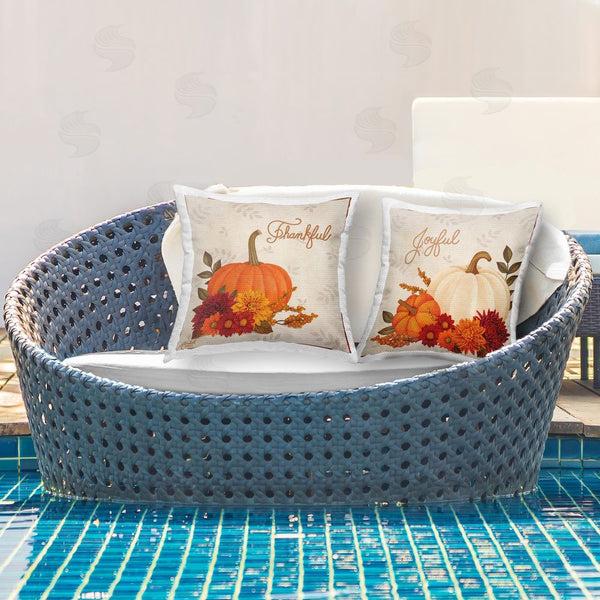 Stupell Industries Mardell Schuster | Joyful Thankful Sentiment Pumpkin Printed Throw Pillow Set