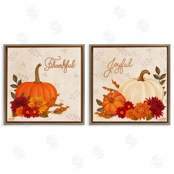 Stupell Industries Mardell Schuster | Joyful Thankful Sentiment Pumpkin