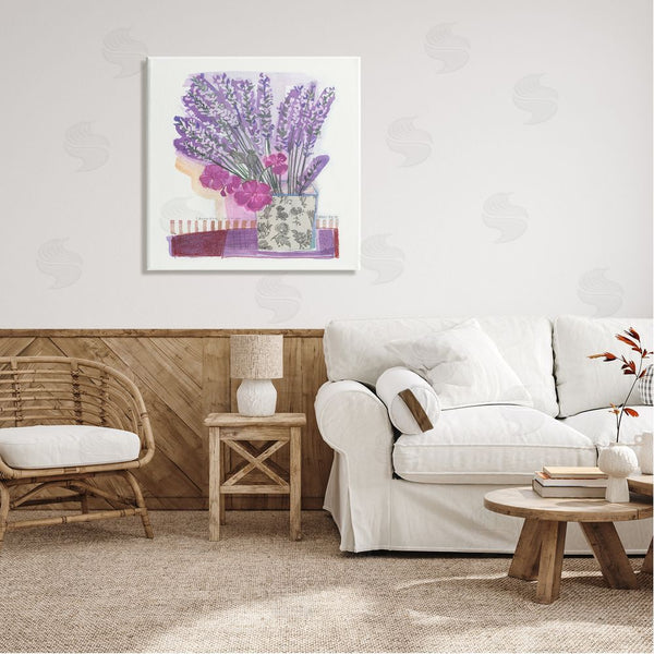 Stupell Industries Maret Hensick | Collaged Lavender Sprigs Bold Mixed Flower Blossoms Wall Art