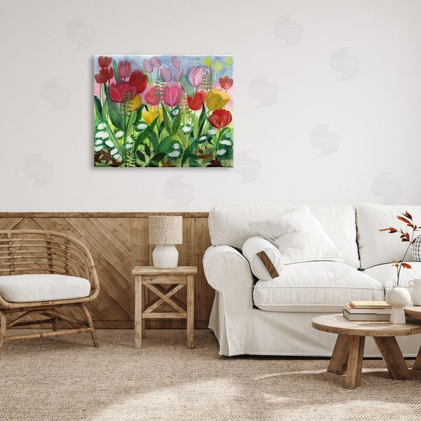 Stupell Industries Maret Hensick | Lush Varied Spring Tulips Blooming Flower Meadow Wall Art
