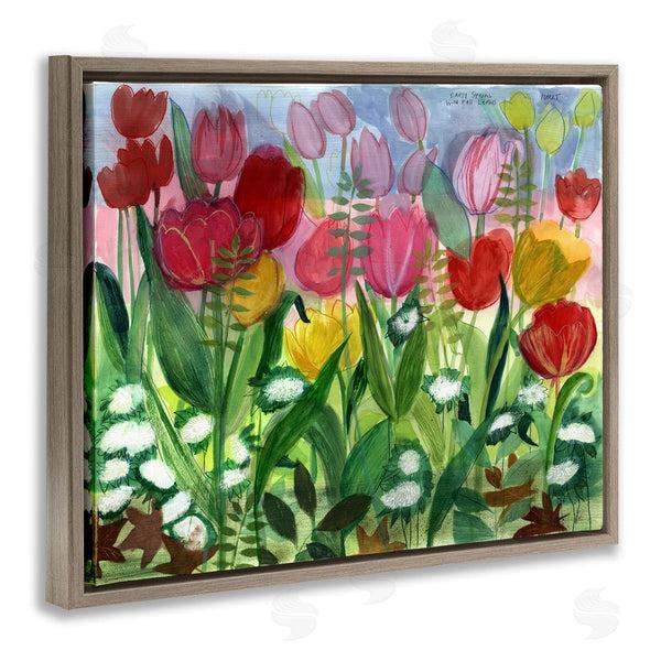 Stupell Industries Maret Hensick | Lush Varied Spring Tulips Blooming Flower Meadow Wall Art