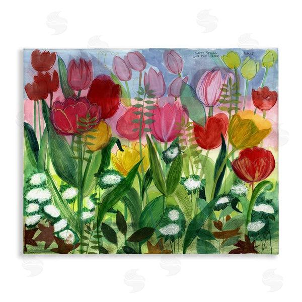 stupell industries Maret Hensick | Lush Varied Spring Tulips Blooming Flower Meadow Wall Art