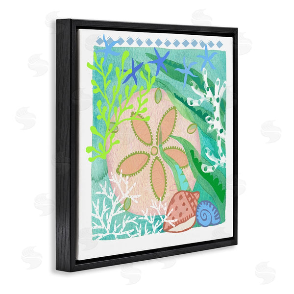 Stupell Industries Maret Hensick | Ocean Sand Dollar Collage Seashells Coral Pattern Wall Art