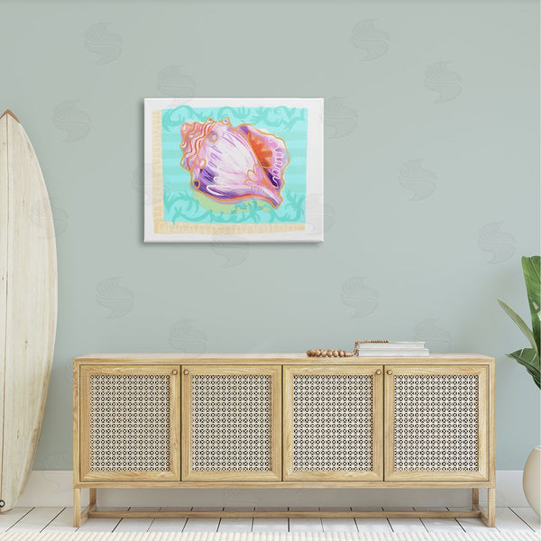 Stupell Industries Maret Hensick | Patterned Conch Seashell Illustration Nautical Sea Life Wall Art