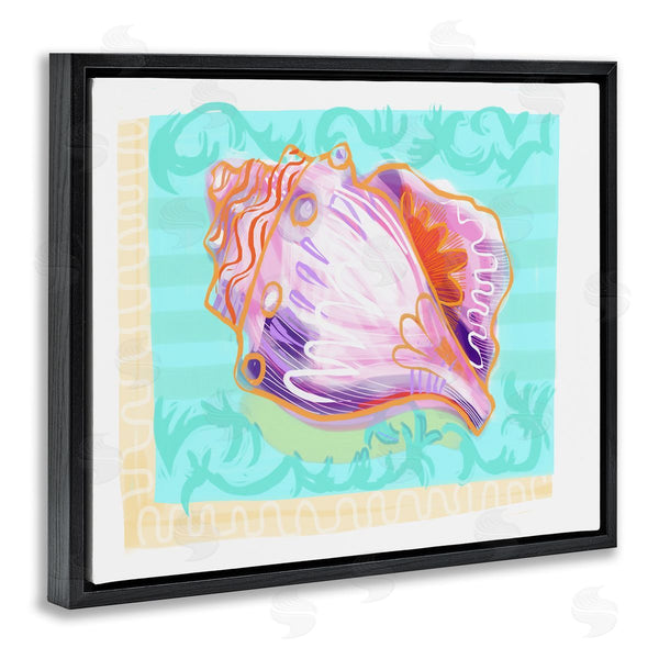 Stupell Industries Maret Hensick | Patterned Conch Seashell Illustration Nautical Sea Life Wall Art