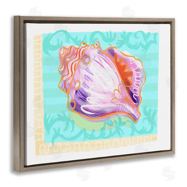 Stupell Industries Maret Hensick | Patterned Conch Seashell Illustration Nautical Sea Life Wall Art