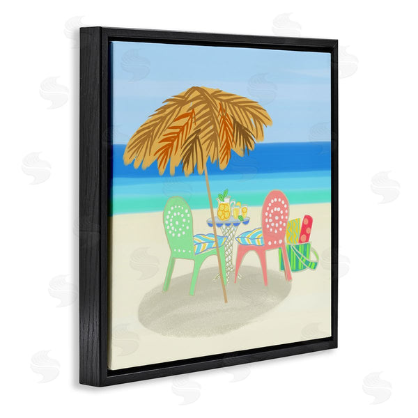 Stupell Industries Maret Hensick | Relaxing Summer Beach Scene Coastal Vacation Shoreline Wall Art