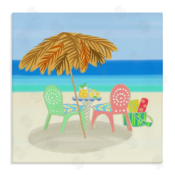 stupell industries Maret Hensick | Relaxing Summer Beach Scene Coastal Vacation Shoreline Wall Art