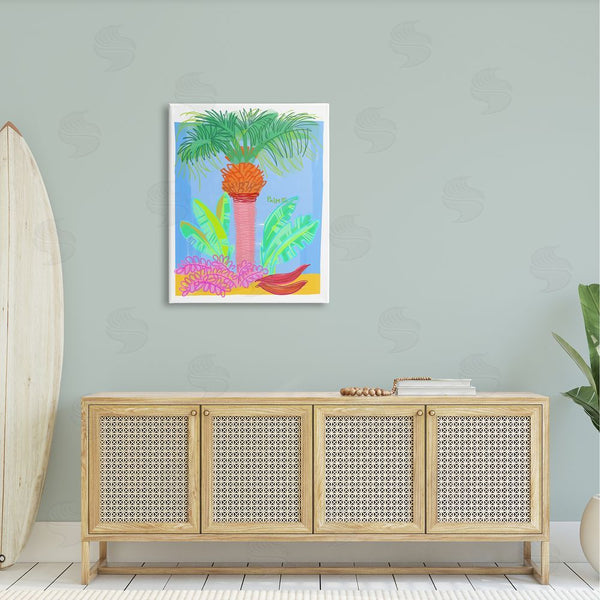 Stupell Industries Maret Hensick | Tropical Palm Tree Botanicals Summer Beach Day Wall Art