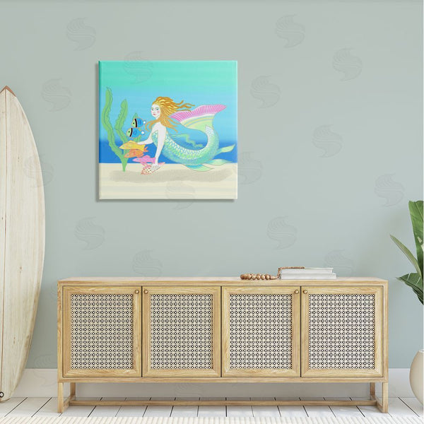 Stupell Industries Maret Hensick | Underwater Mermaid & Fish Swimming Ocean Seaweed Wall Art