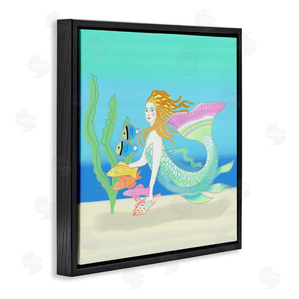 Stupell Industries Maret Hensick | Underwater Mermaid & Fish Swimming Ocean Seaweed Wall Art