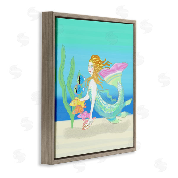 Stupell Industries Maret Hensick | Underwater Mermaid & Fish Swimming Ocean Seaweed Wall Art