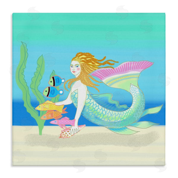 stupell industries Maret Hensick | Underwater Mermaid & Fish Swimming Ocean Seaweed Wall Art