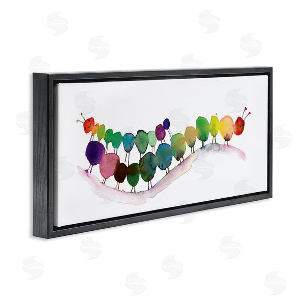 Stupell Industries Maria Carluccio | Rainbow Inchworms Cute Painting Wall Art