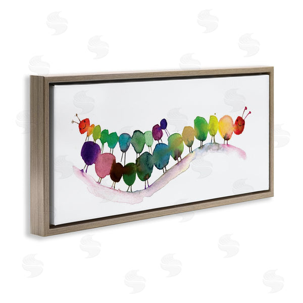 Stupell Industries Maria Carluccio | Rainbow Inchworms Cute Painting Wall Art
