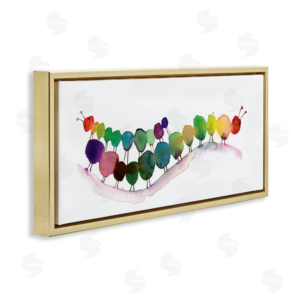 Stupell Industries Maria Carluccio | Rainbow Inchworms Cute Painting Wall Art